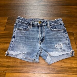 American Eagle Outfitters Distressed Blue Jean Shorts